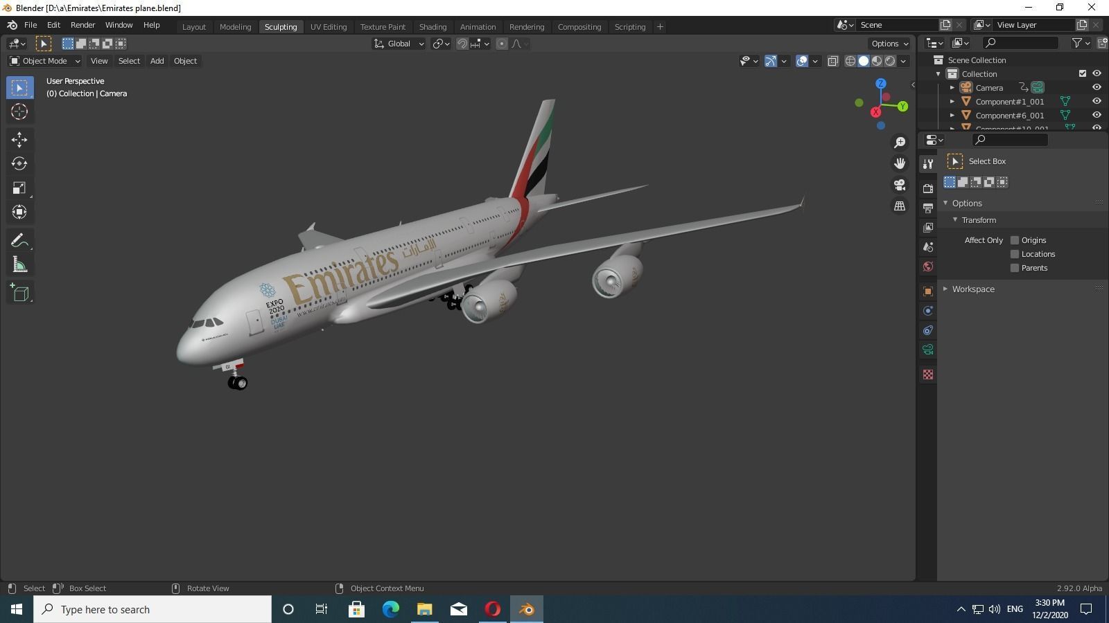 Emirates Plane 3D model_6