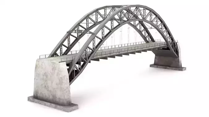 Rusty Old Bridge Low-poly 3D model