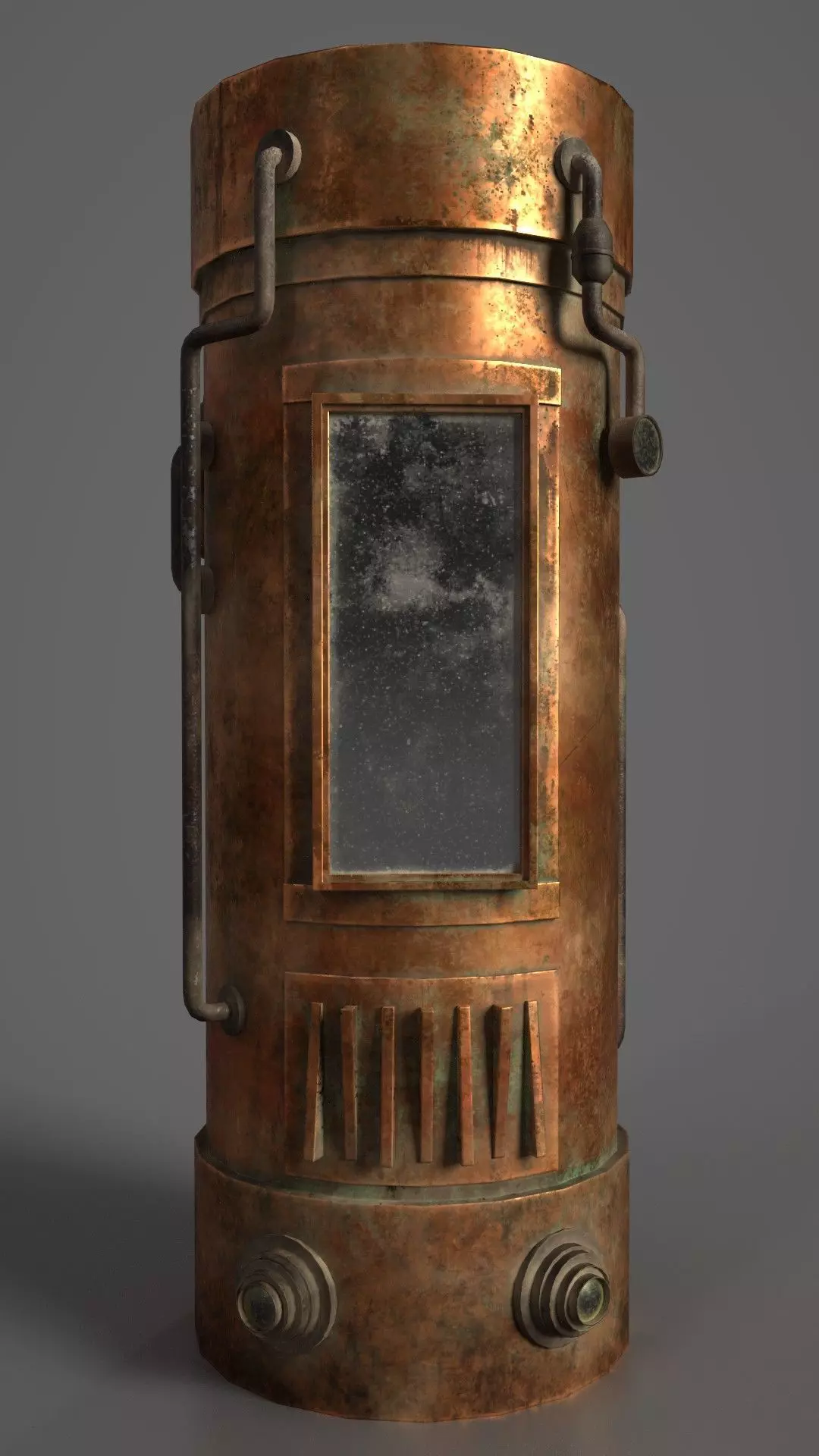 Old steampunk Boiler Low-poly 3D model_0
