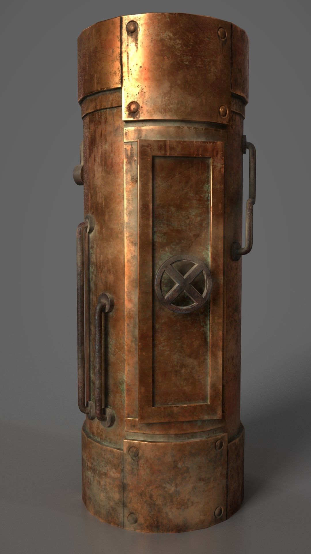 Old steampunk Boiler Low-poly 3D model_1