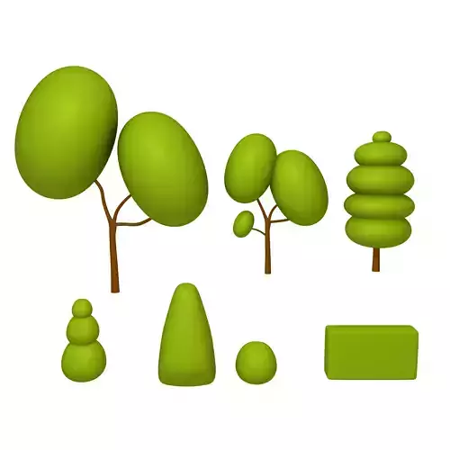 Trees Cartoon Set 01