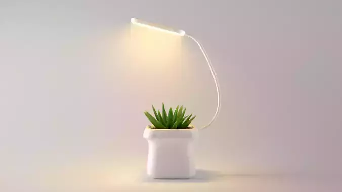 Lamp with plants pot for studio 3D model
