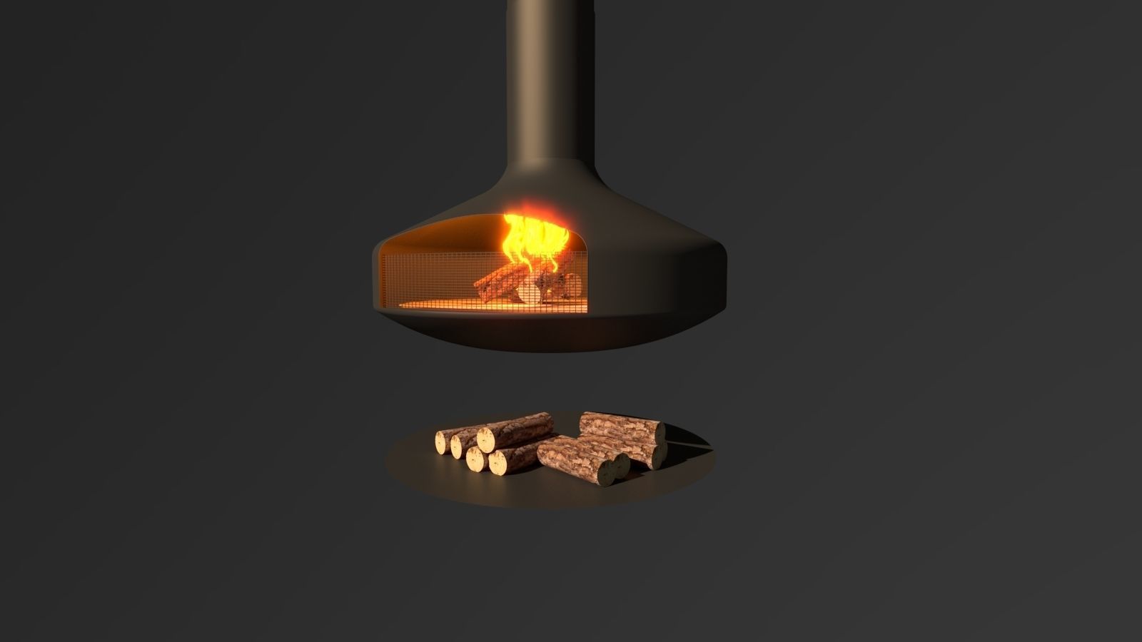 FIREPLACE candle Low-poly 3D model_2