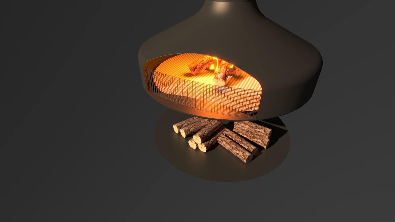 FIREPLACE candle Low-poly 3D model_10
