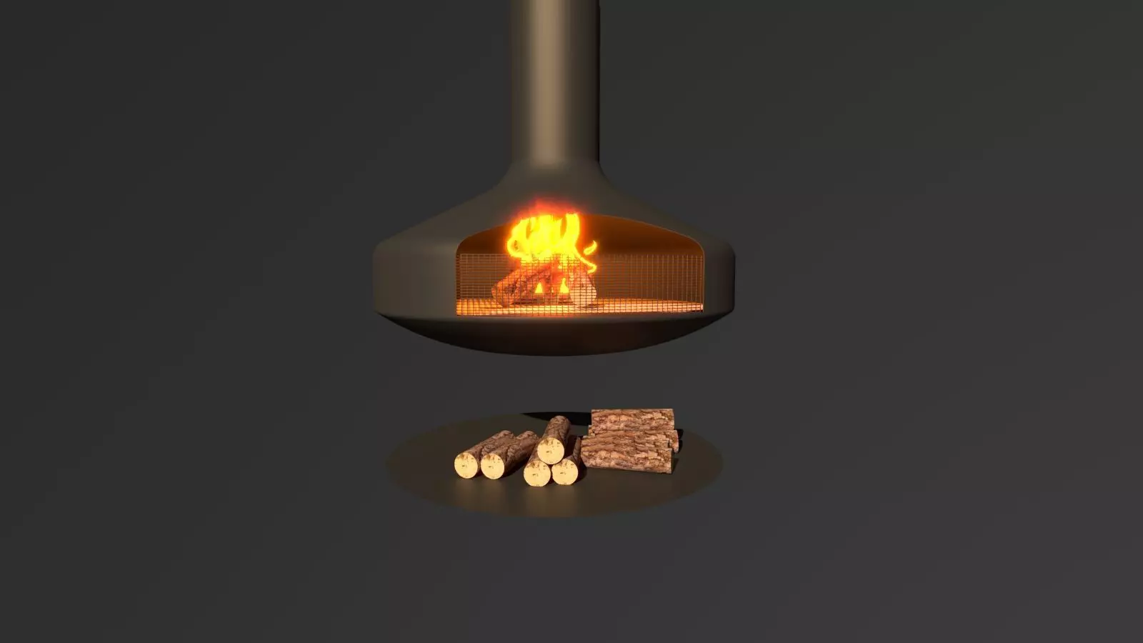 FIREPLACE candle Low-poly 3D model_0