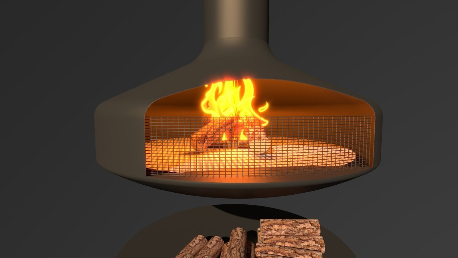 FIREPLACE candle Low-poly 3D model_4