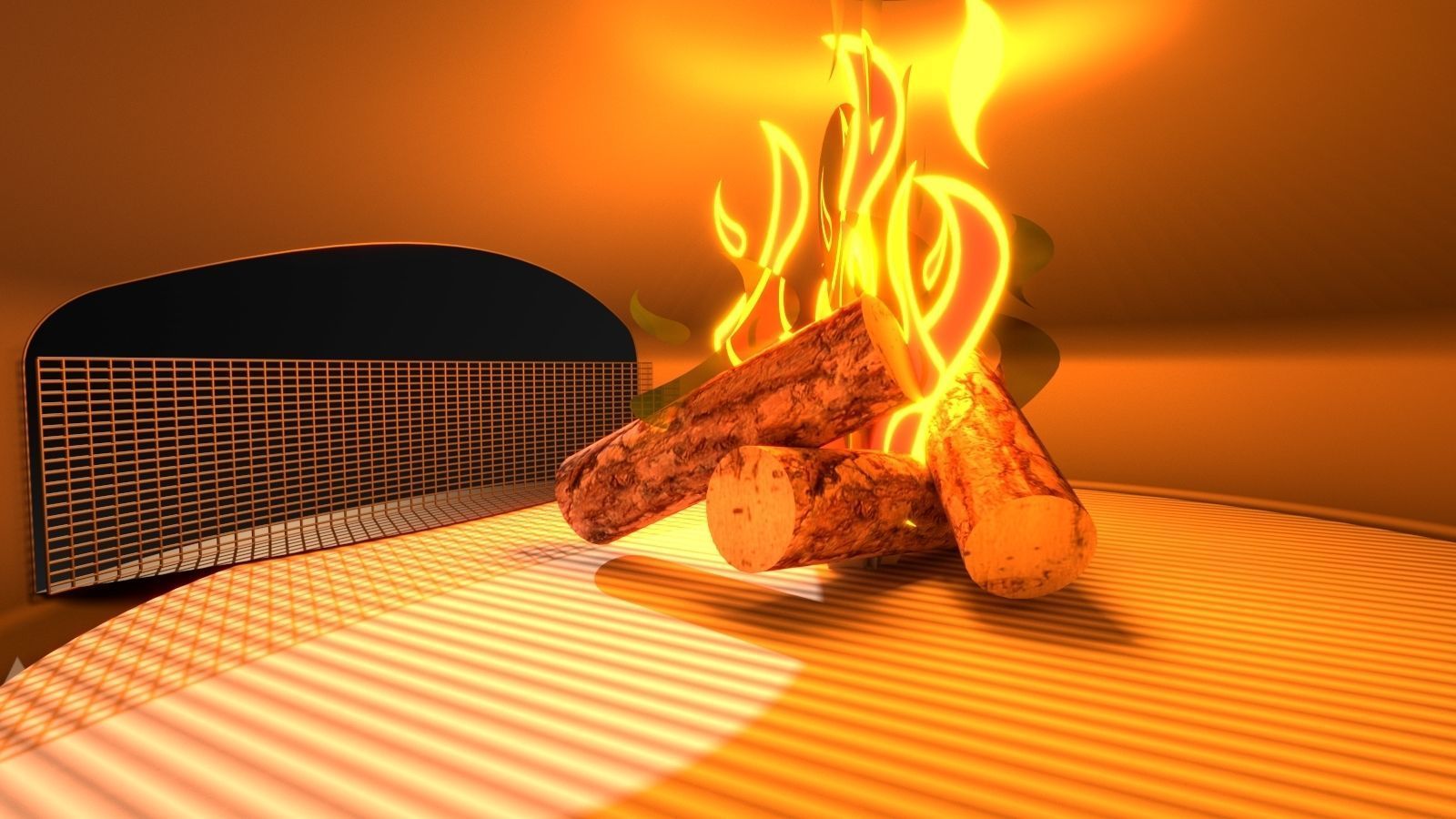 FIREPLACE candle Low-poly 3D model_25