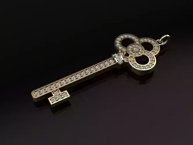 Diamond Key Pendant