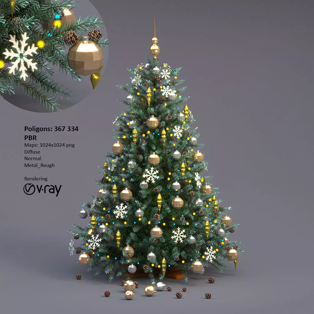 Christmas tree 3D model_0