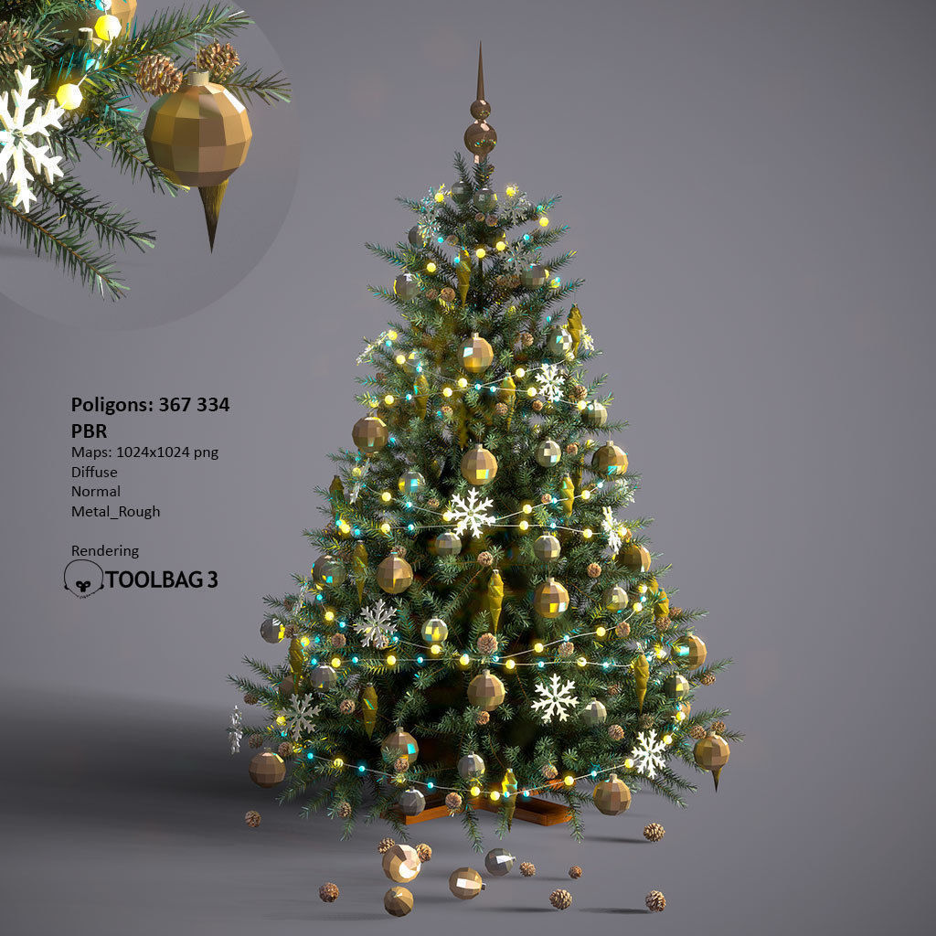 Christmas tree 3D model_1