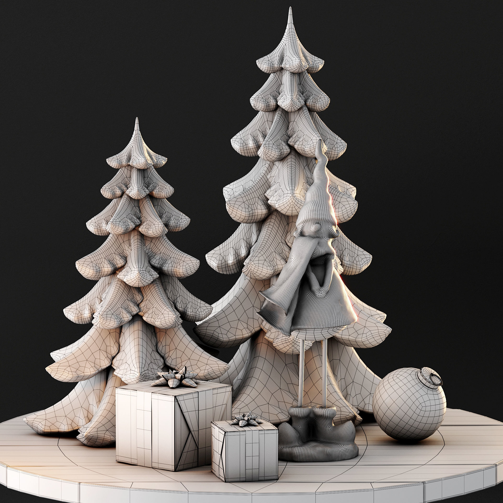 Cute christmas decor 3D model_2