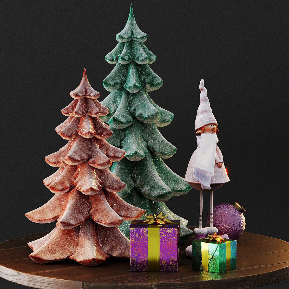 Cute christmas decor 3D model_12