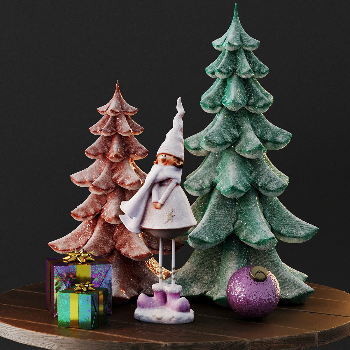 Cute christmas decor 3D model_36