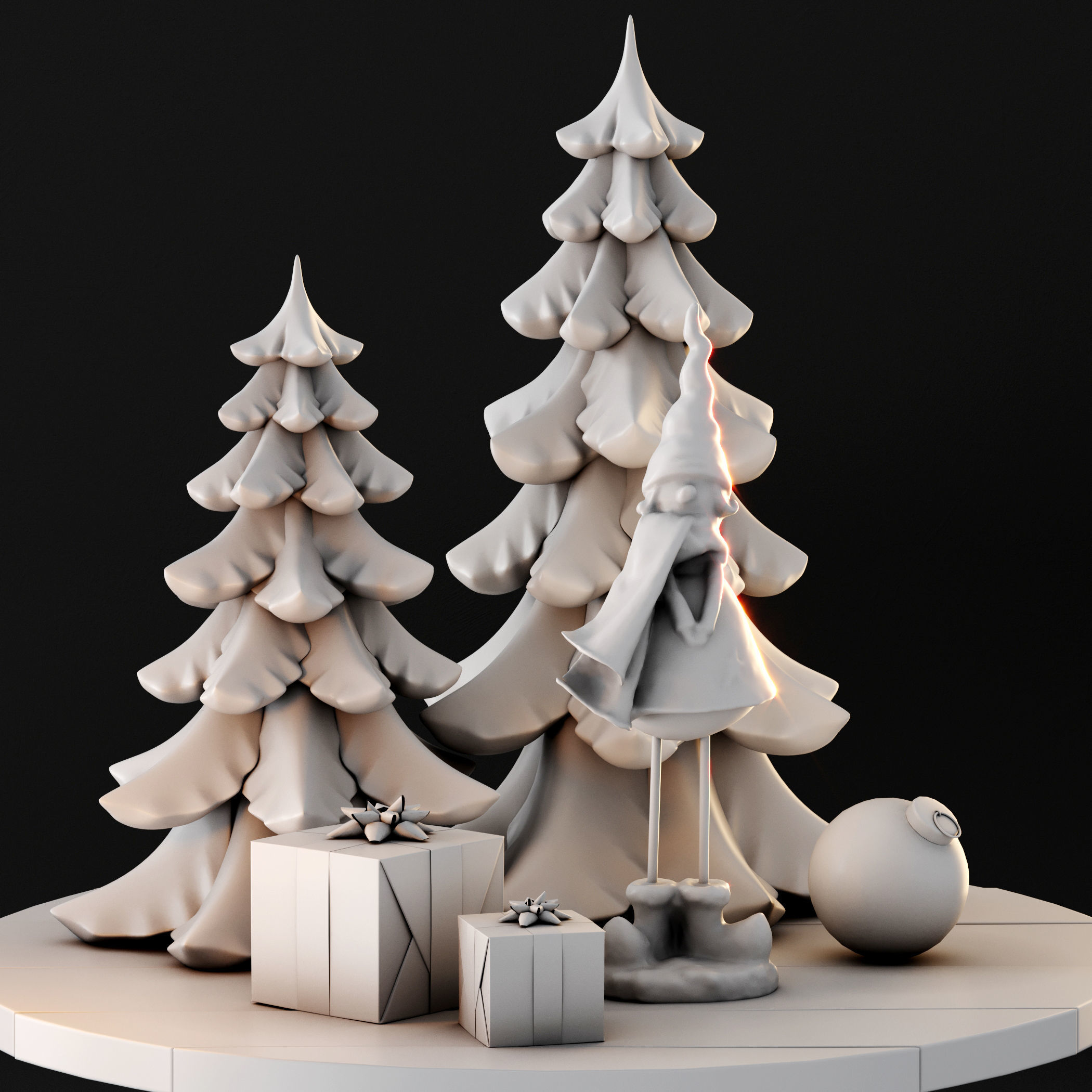 Cute christmas decor 3D model_1