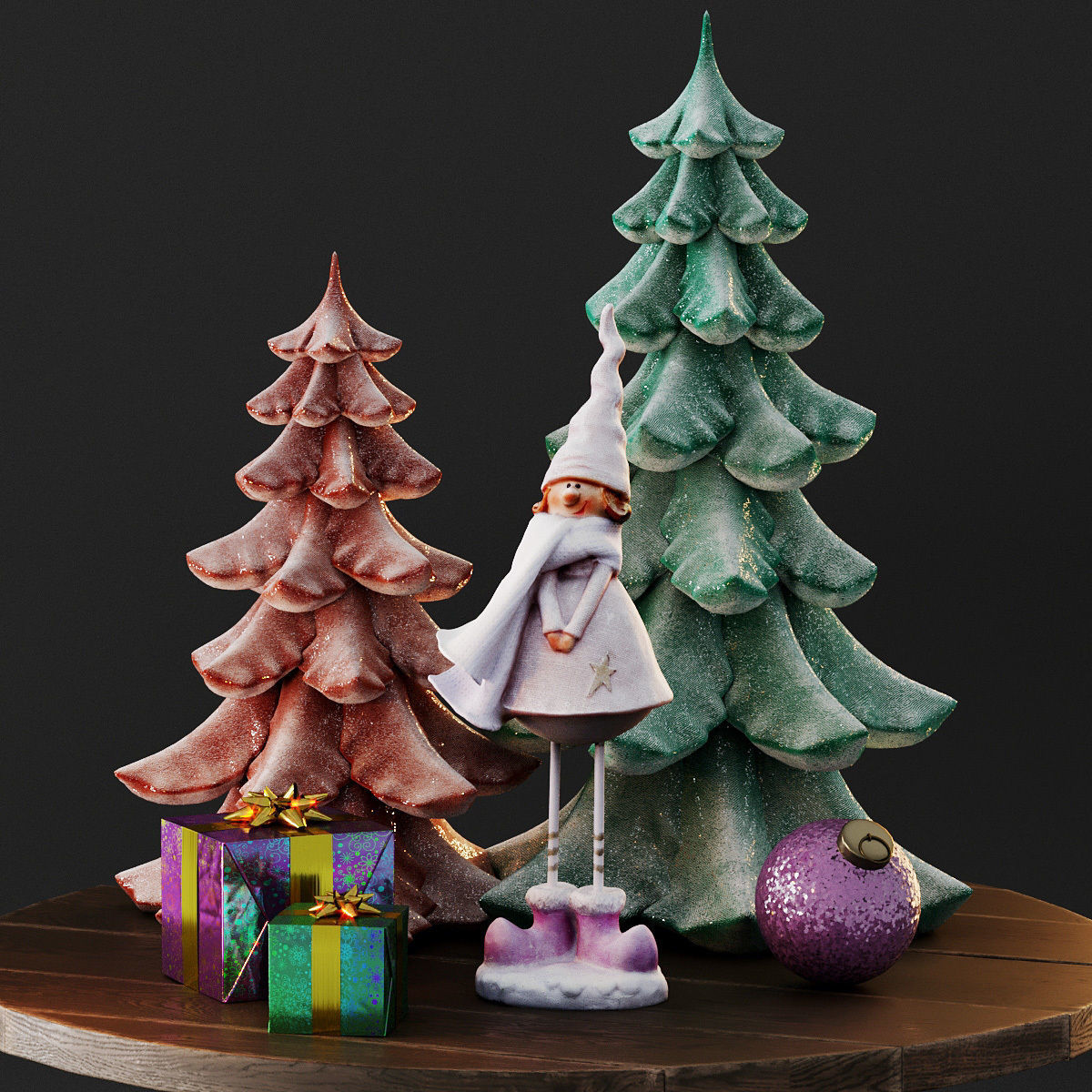 Cute christmas decor 3D model_37