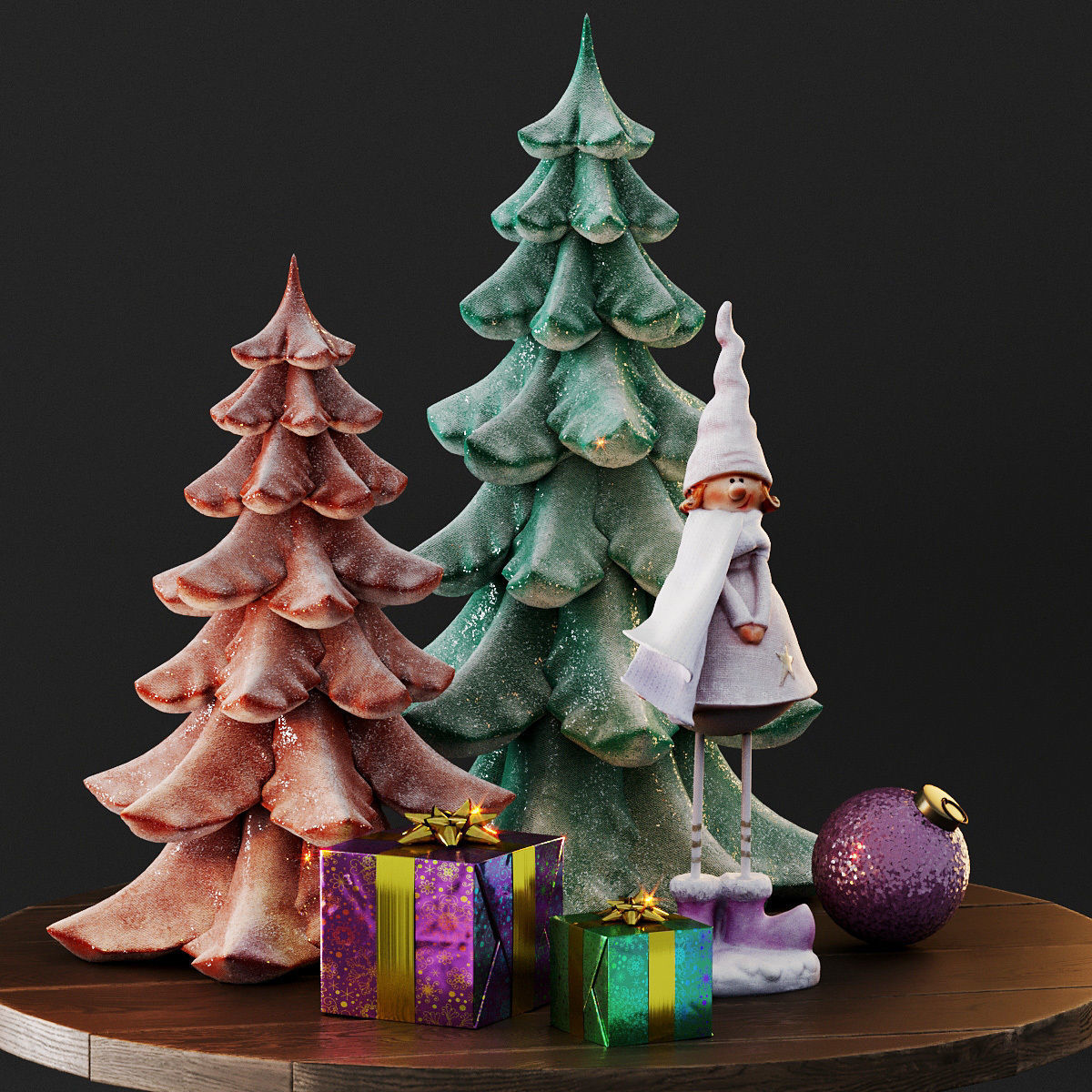 Cute christmas decor 3D model_10