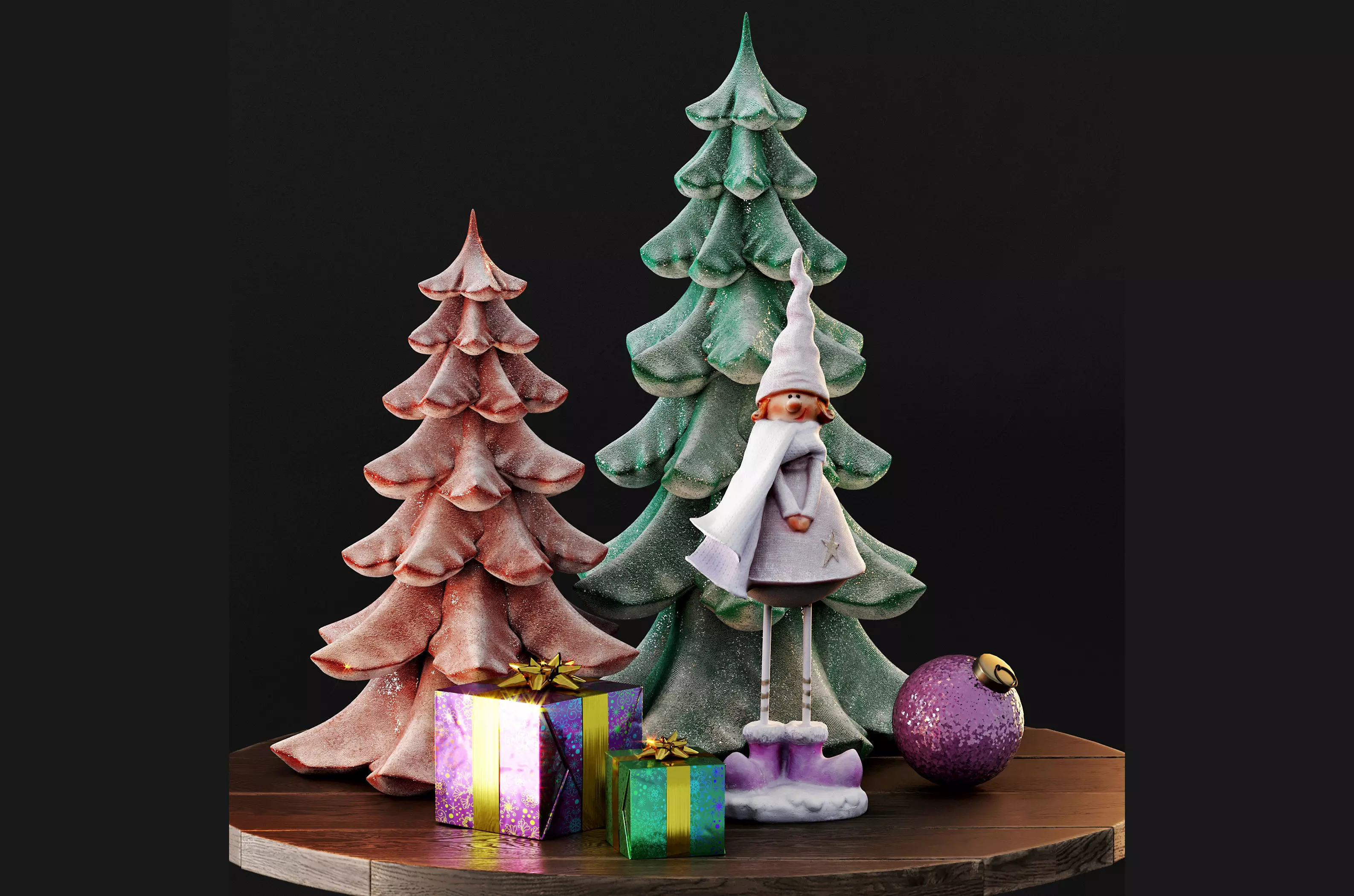 Cute christmas decor 3D model_0