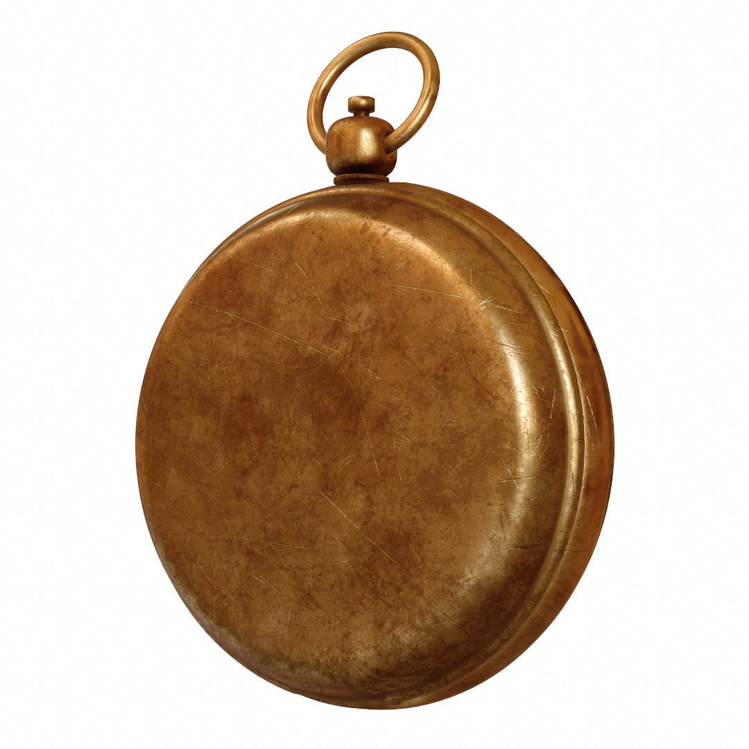 Vintage Brass Compass 4  3D model with PBR textures Low-poly 3D model_11