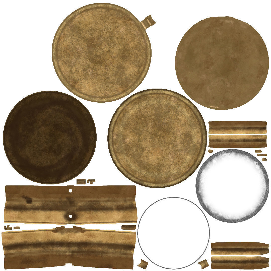 Vintage Brass Compass 4  3D model with PBR textures Low-poly 3D model_21