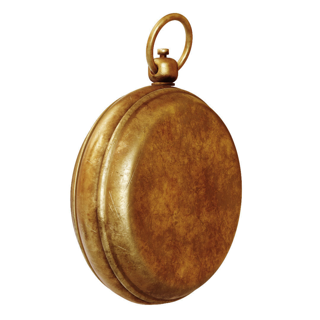 Vintage Brass Compass 4  3D model with PBR textures Low-poly 3D model_14