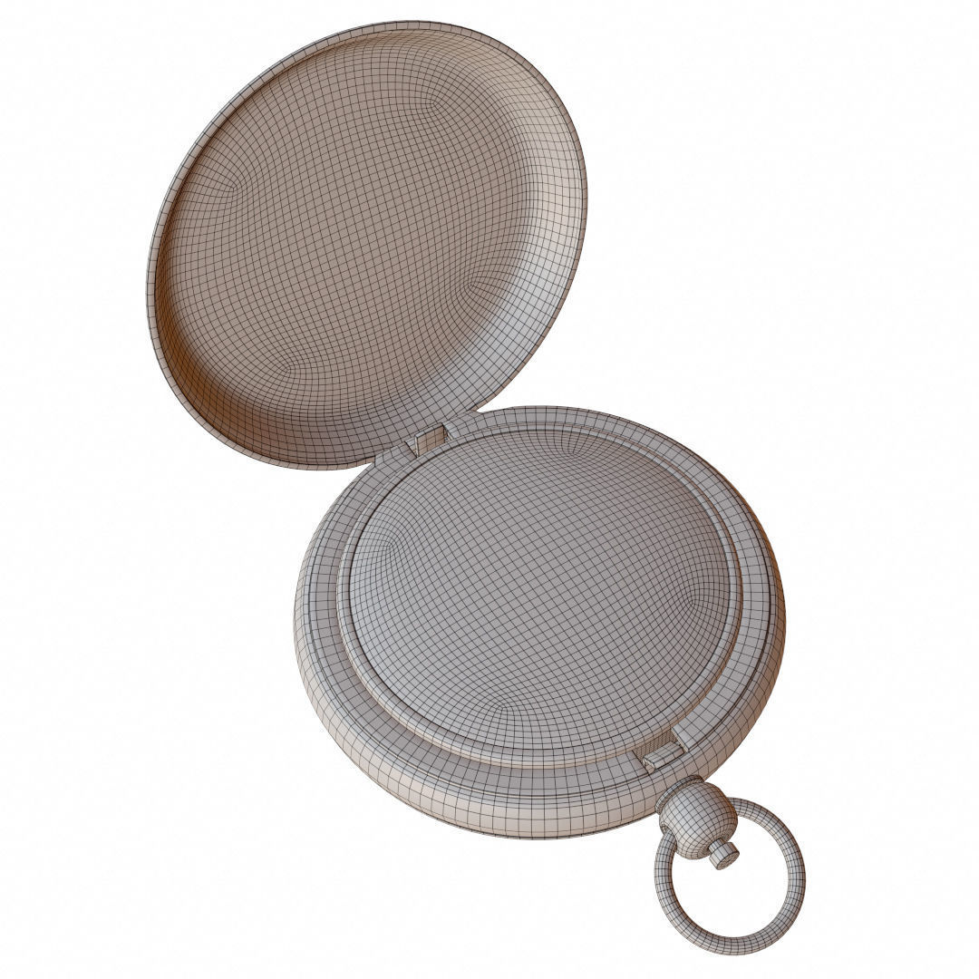 Vintage Brass Compass 4  3D model with PBR textures Low-poly 3D model_18