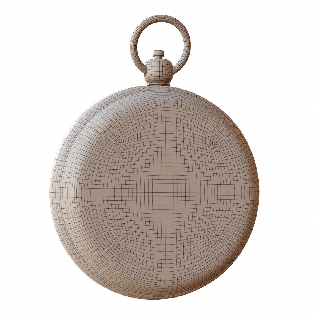 Vintage Brass Compass 4  3D model with PBR textures Low-poly 3D model_16