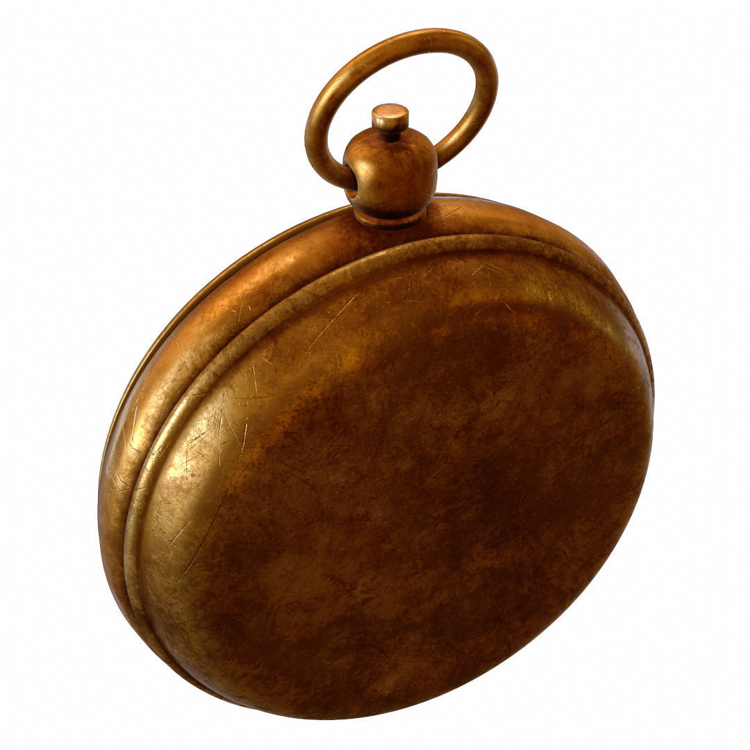 Vintage Brass Compass 4  3D model with PBR textures Low-poly 3D model_12