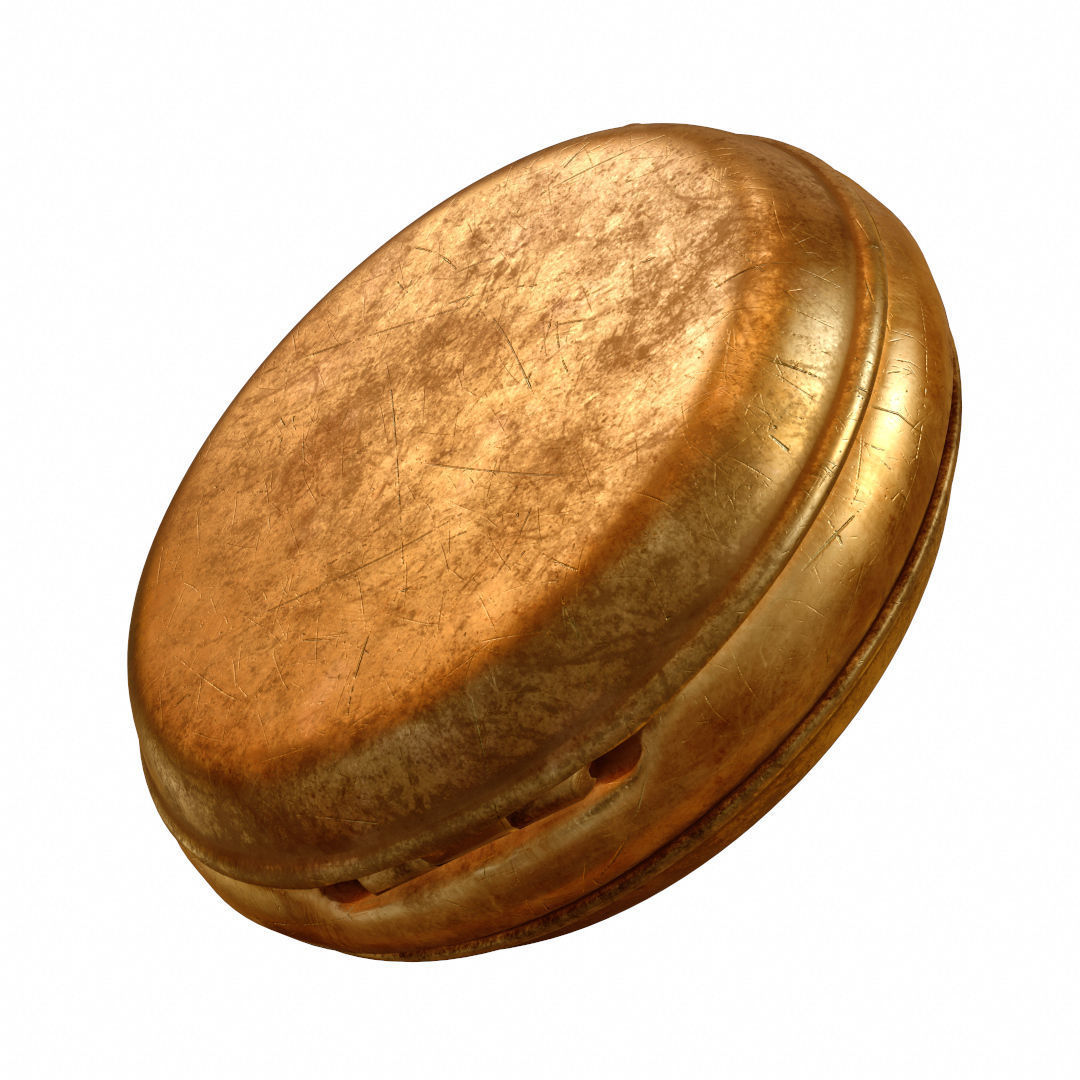 Vintage Brass Compass 4  3D model with PBR textures Low-poly 3D model_13