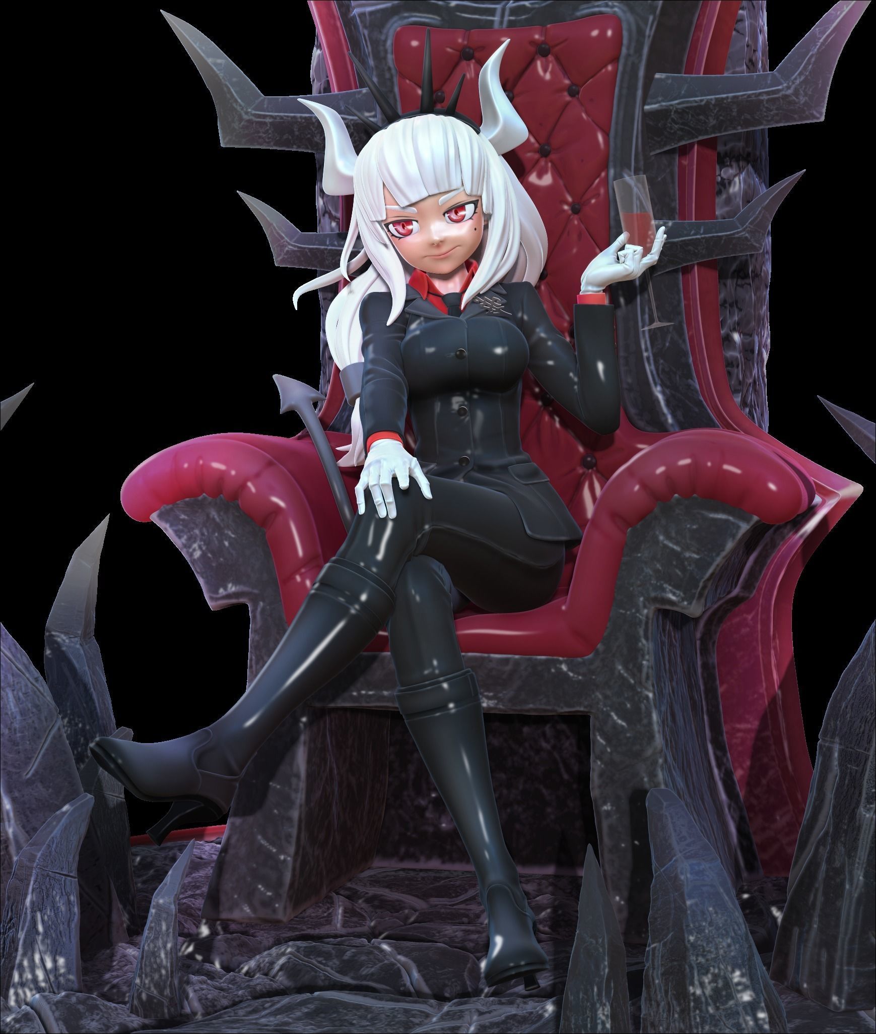 Helltaker lucifer 3D print model_4