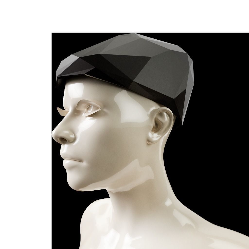 LowPoly Newsboy Hat 3D print model_0