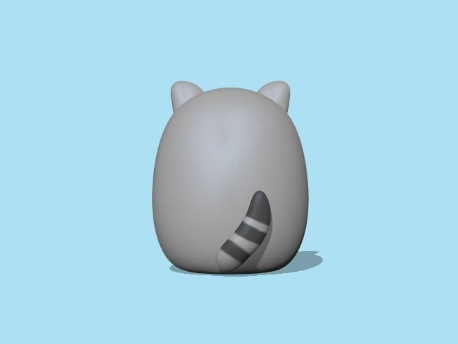Raccoon with heart to decorate and play 3D print model_3