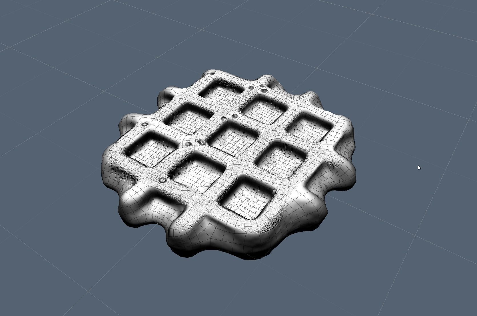 Waffle 3D Model Low-poly 3D model_2
