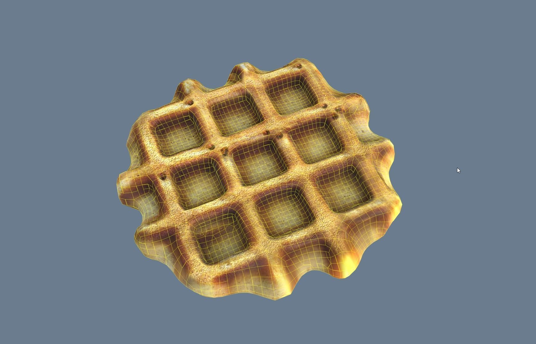 Waffle 3D Model Low-poly 3D model_3