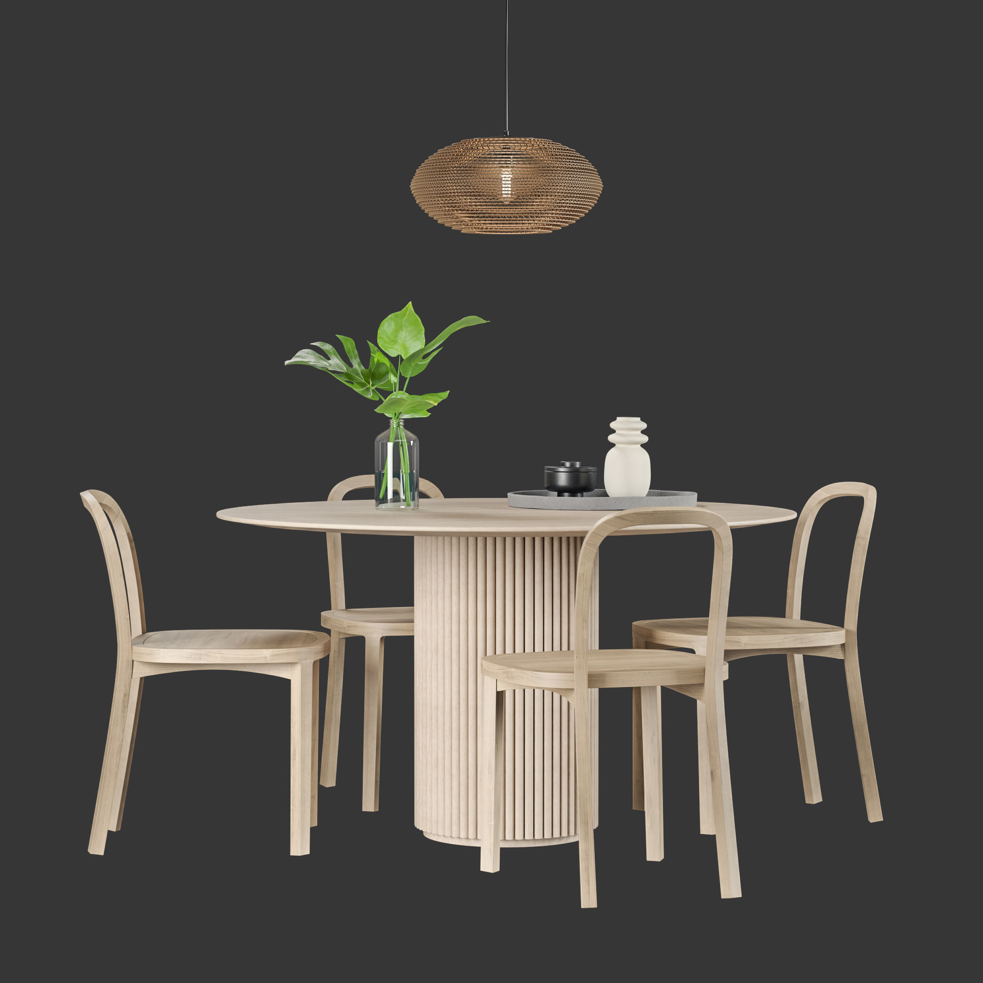Collection Scandinavian Dining Set 3D model_1