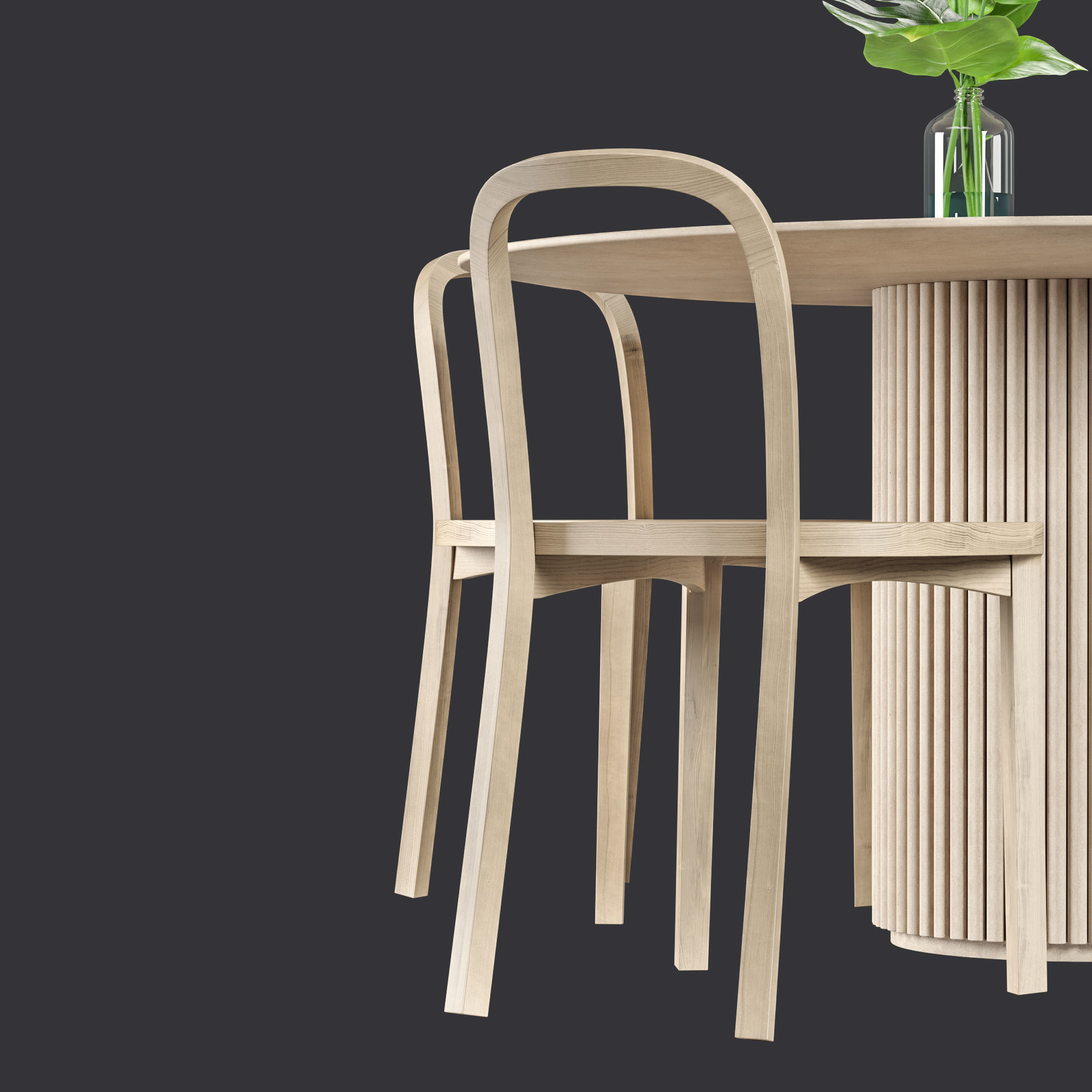 Collection Scandinavian Dining Set 3D model_6