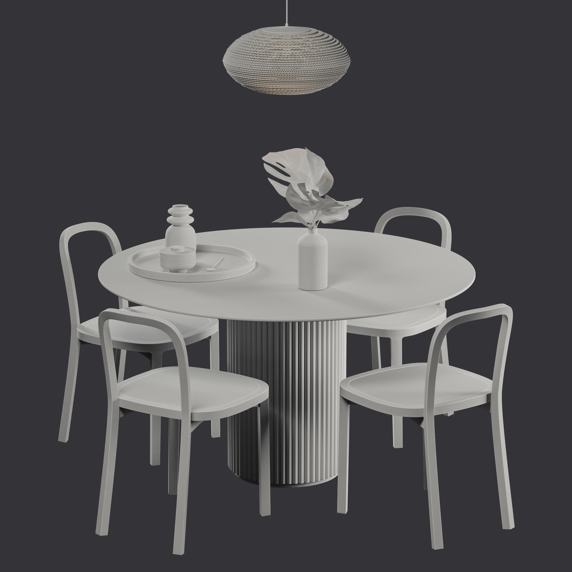 Collection Scandinavian Dining Set 3D model_8