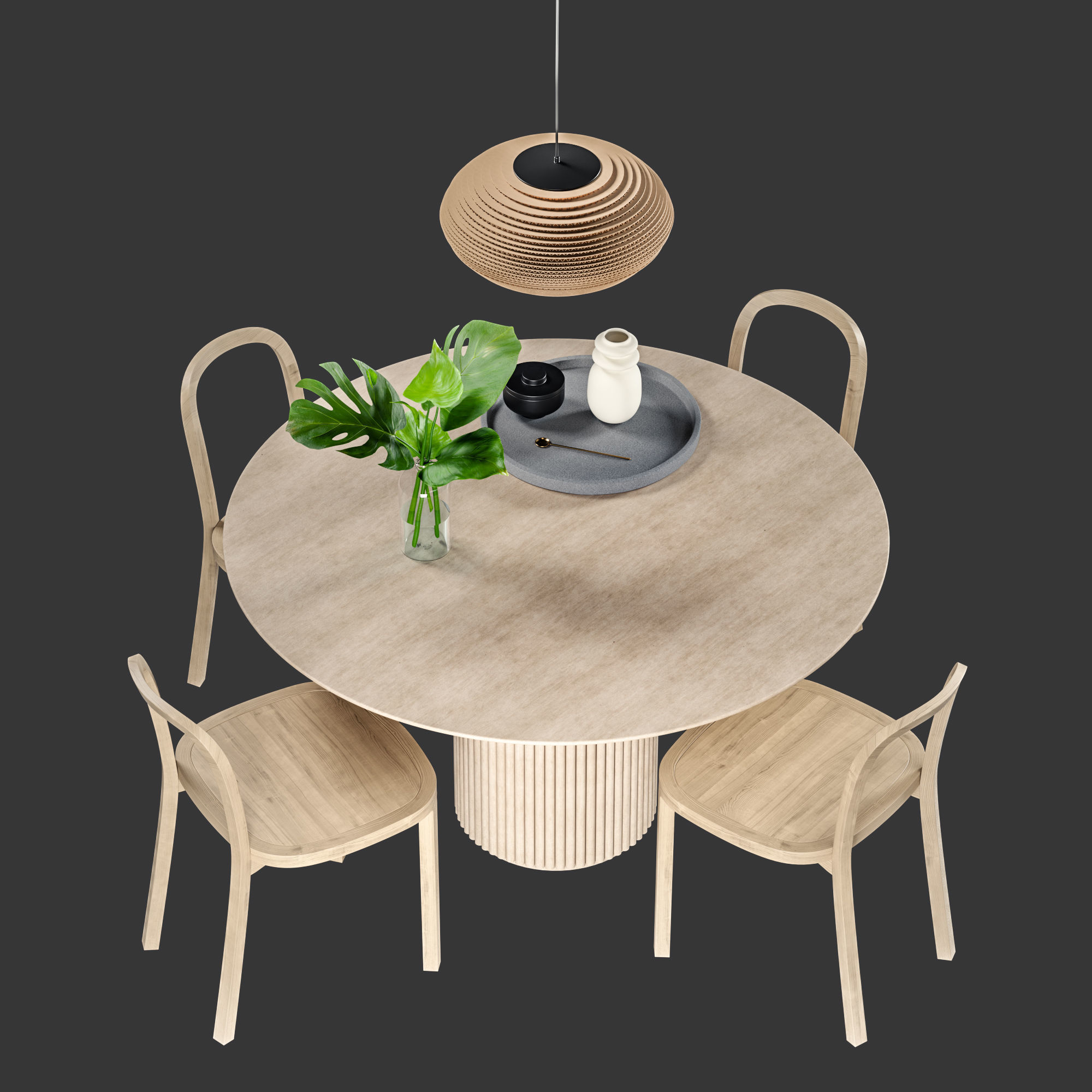 Collection Scandinavian Dining Set 3D model_2