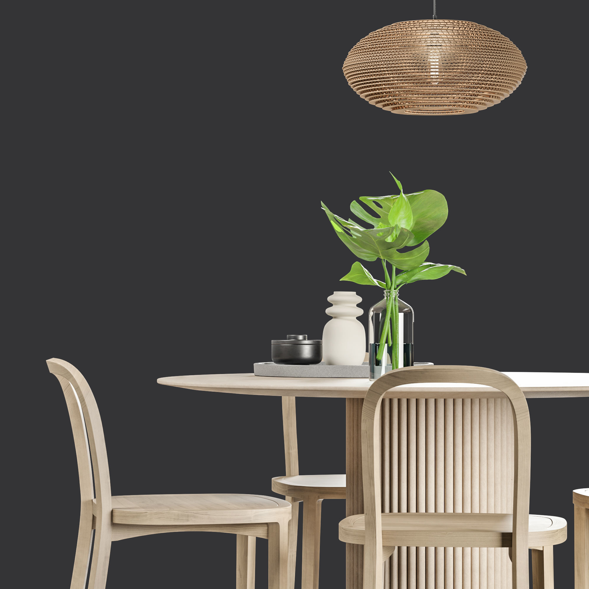 Collection Scandinavian Dining Set 3D model_4