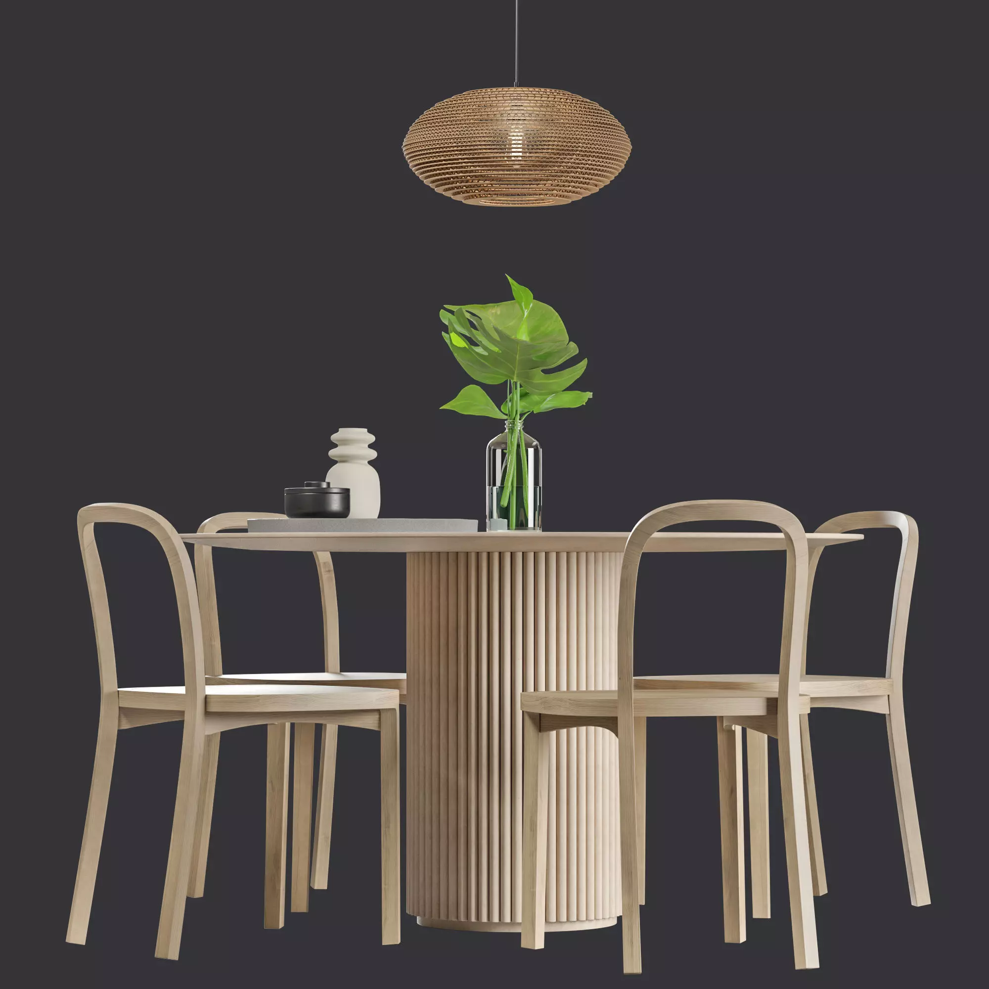 Collection Scandinavian Dining Set 3D model_0