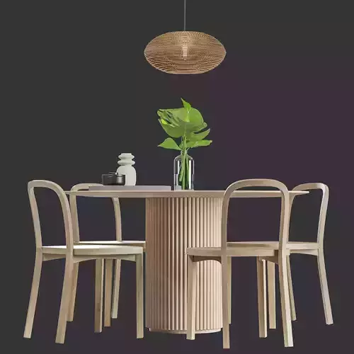 Collection Scandinavian Dining Set 3D model