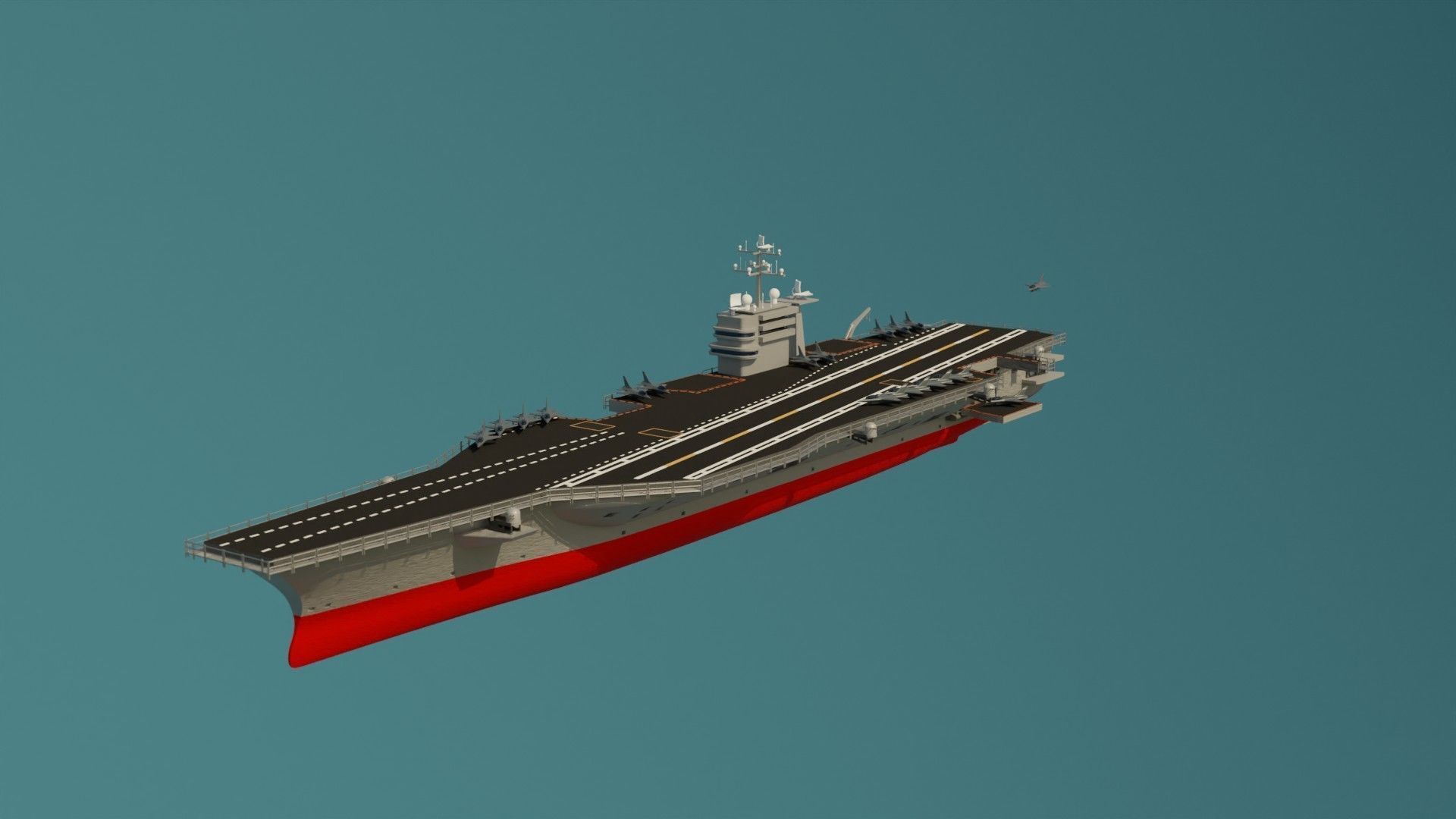 Aircraft Carrier Low-poly 3D model_2