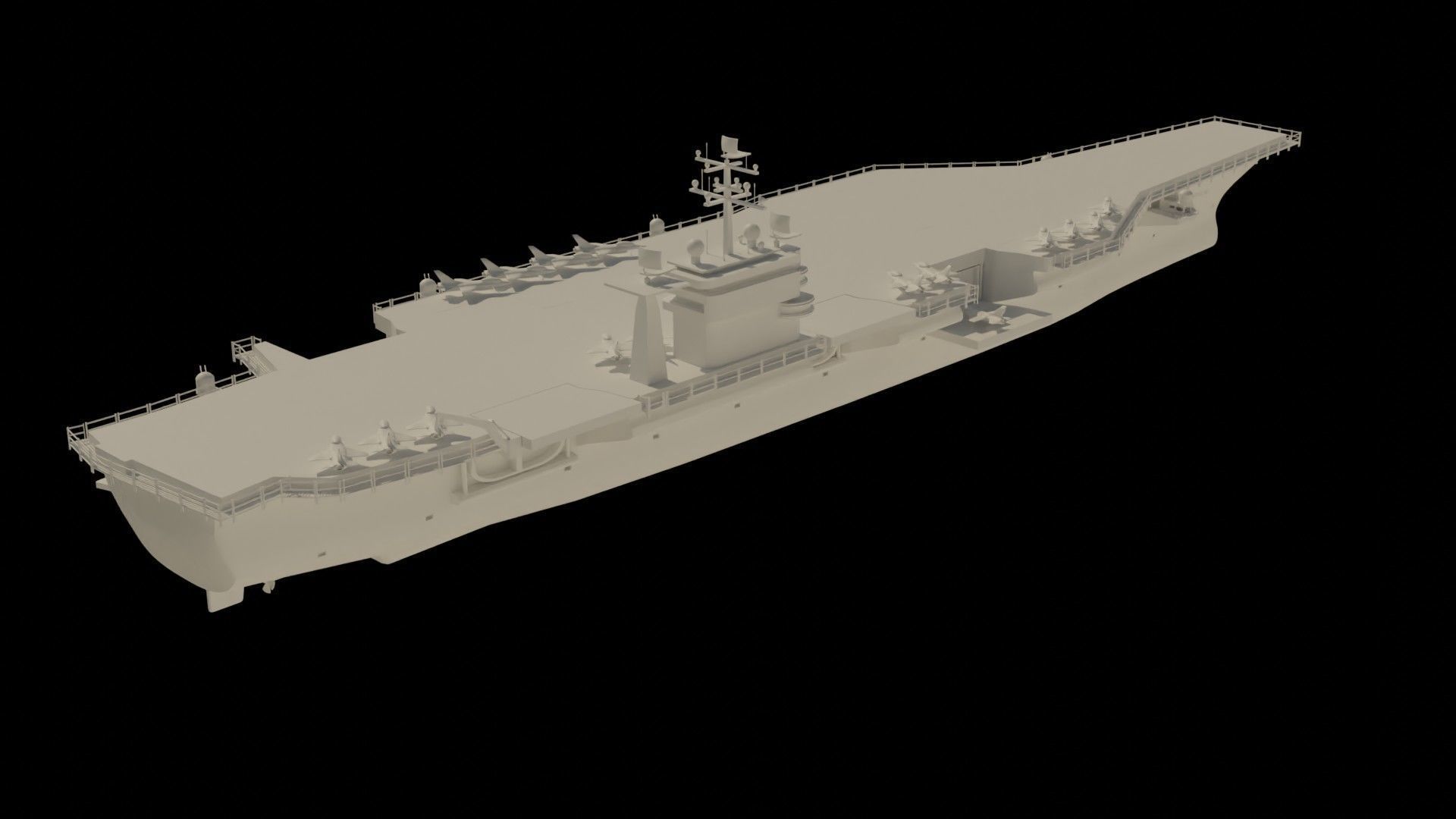 Aircraft Carrier Low-poly 3D model_16