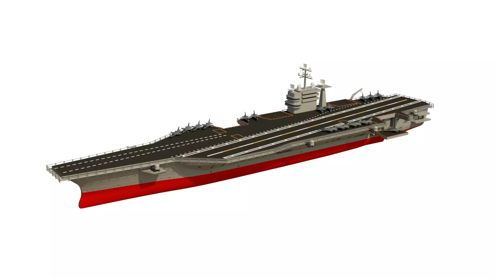 Aircraft Carrier Low-poly 3D model_0