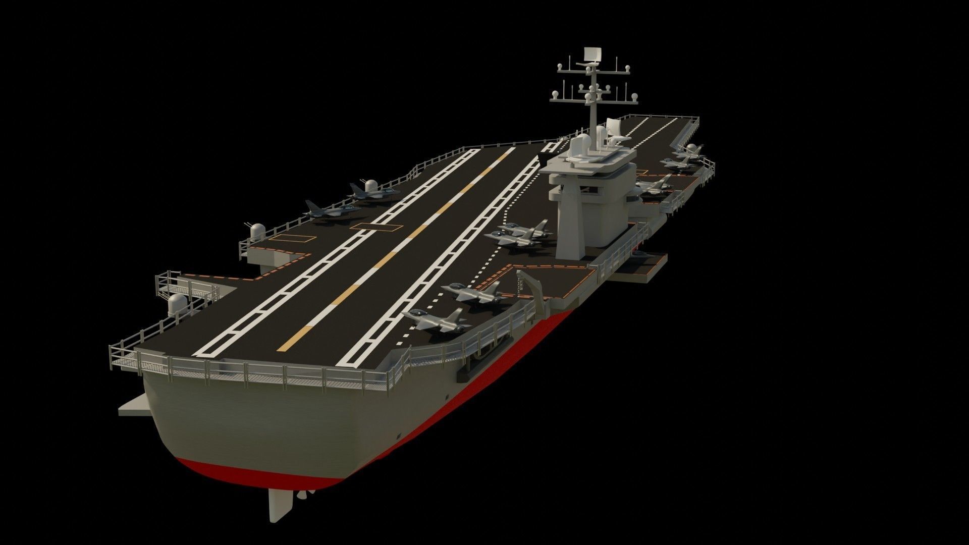 Aircraft Carrier Low-poly 3D model_10