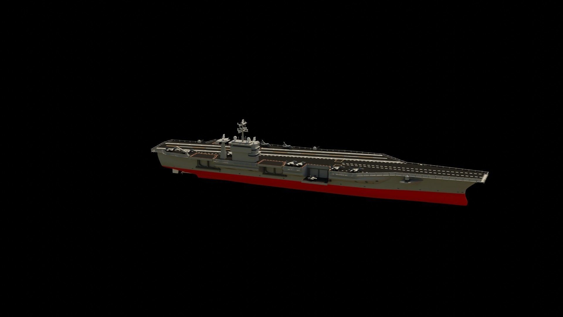 Aircraft Carrier Low-poly 3D model_7