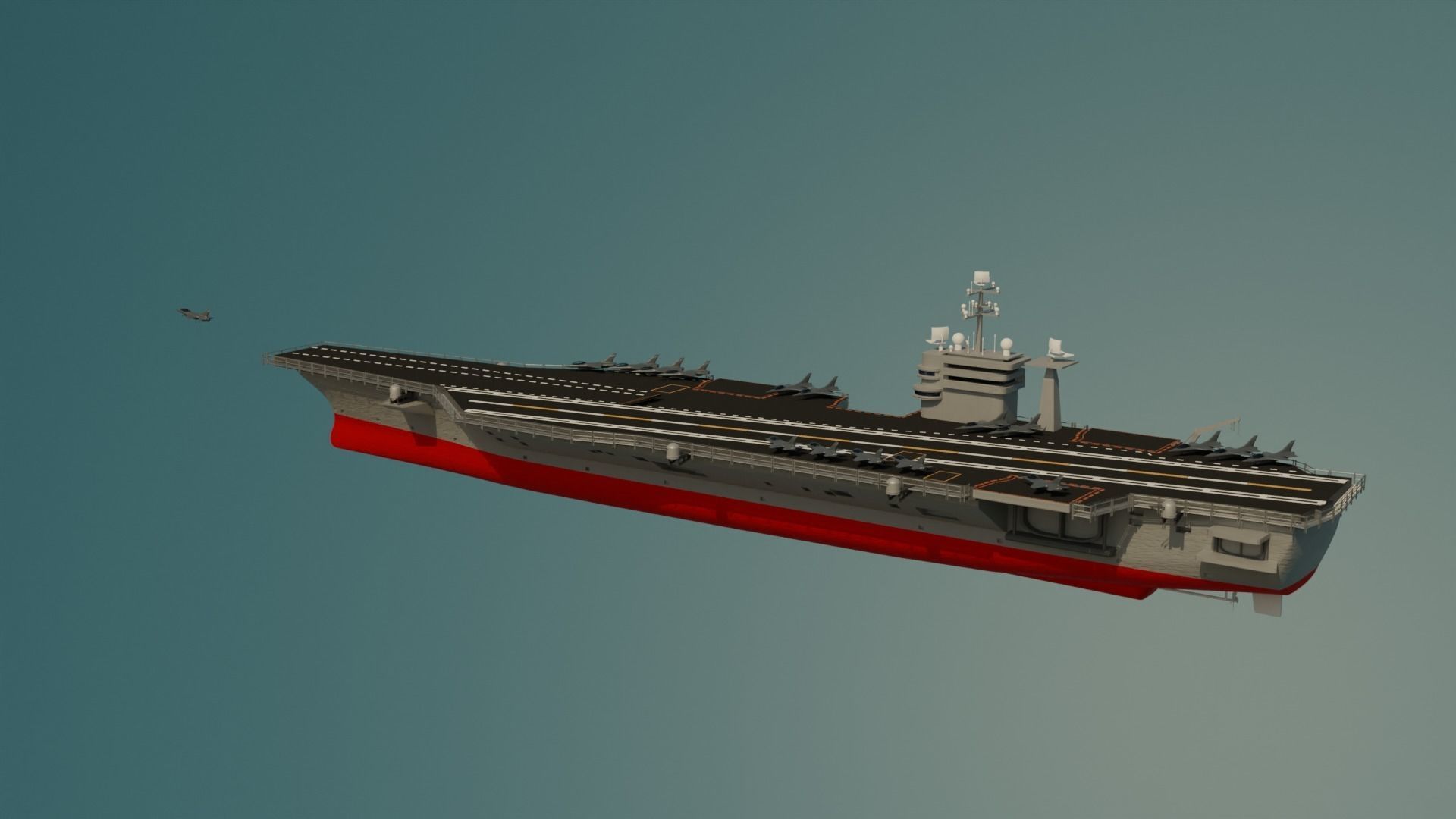 Aircraft Carrier Low-poly 3D model_14