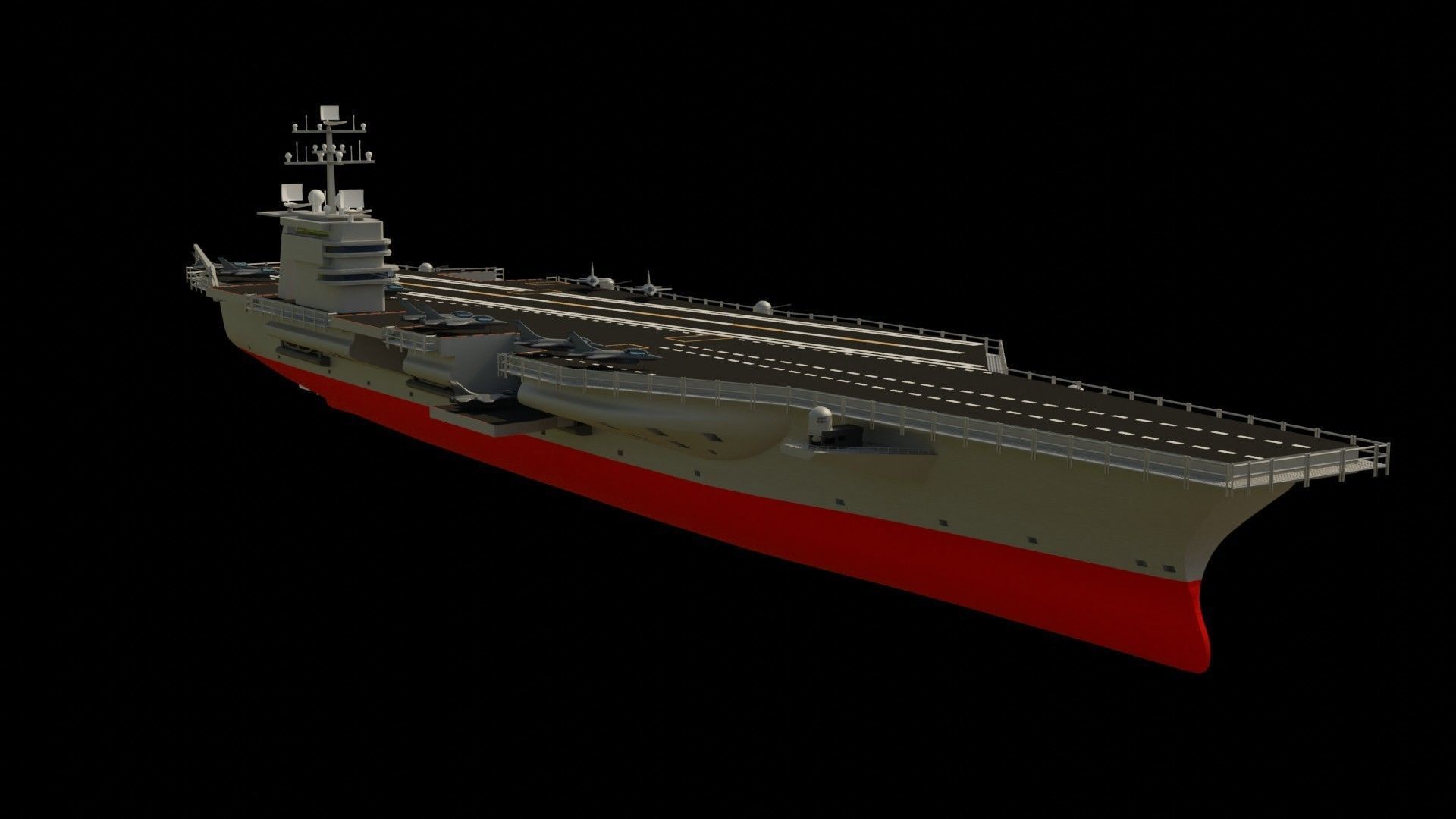 Aircraft Carrier Low-poly 3D model_8