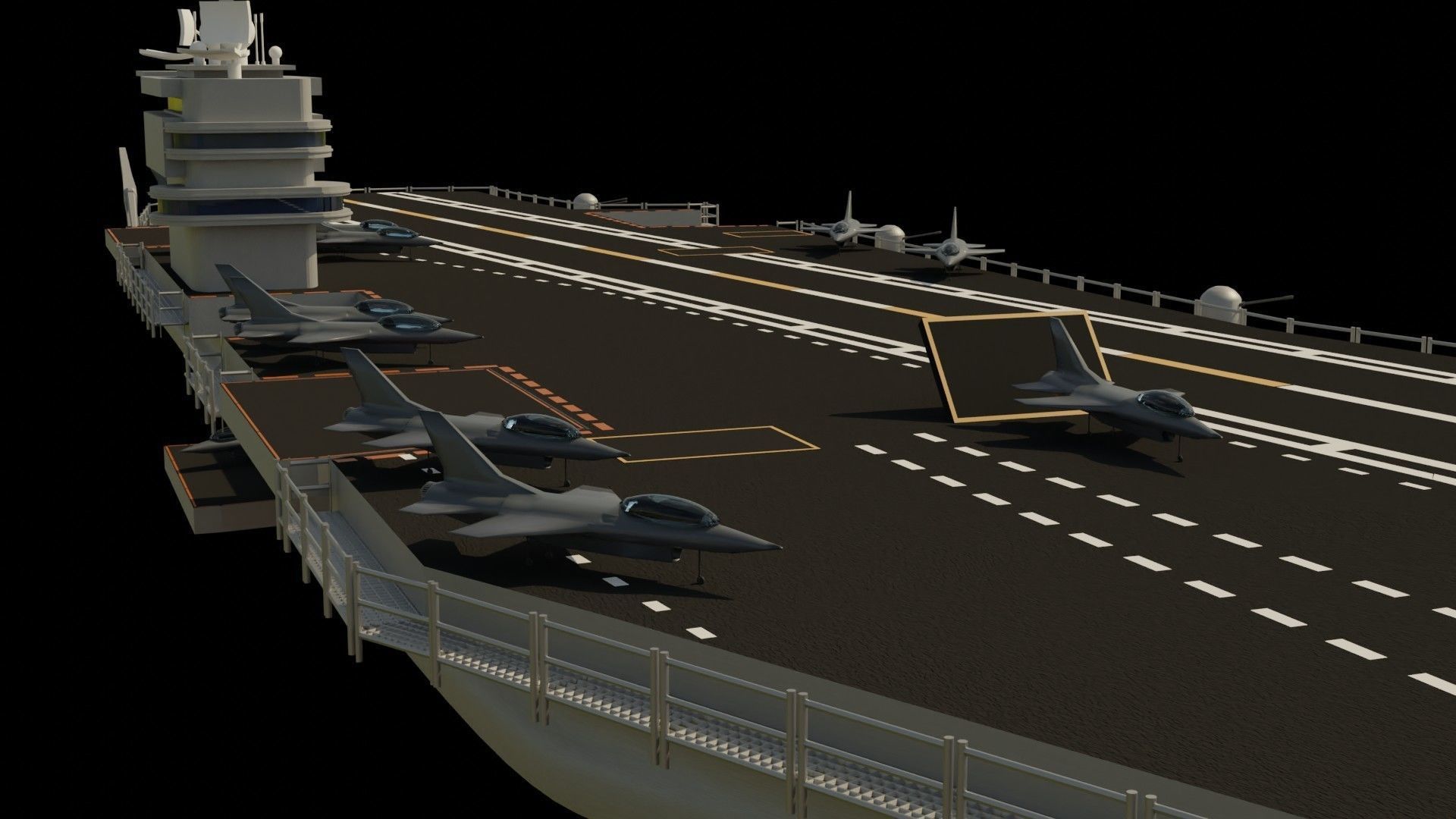 Aircraft Carrier Low-poly 3D model_3