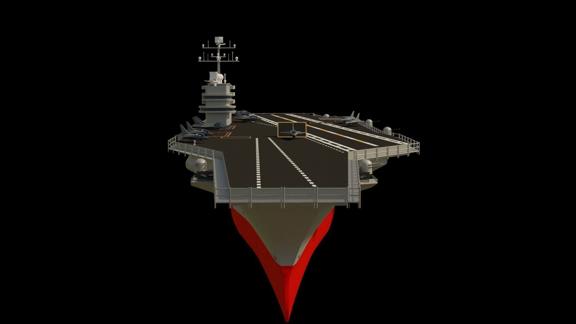 Aircraft Carrier Low-poly 3D model_12