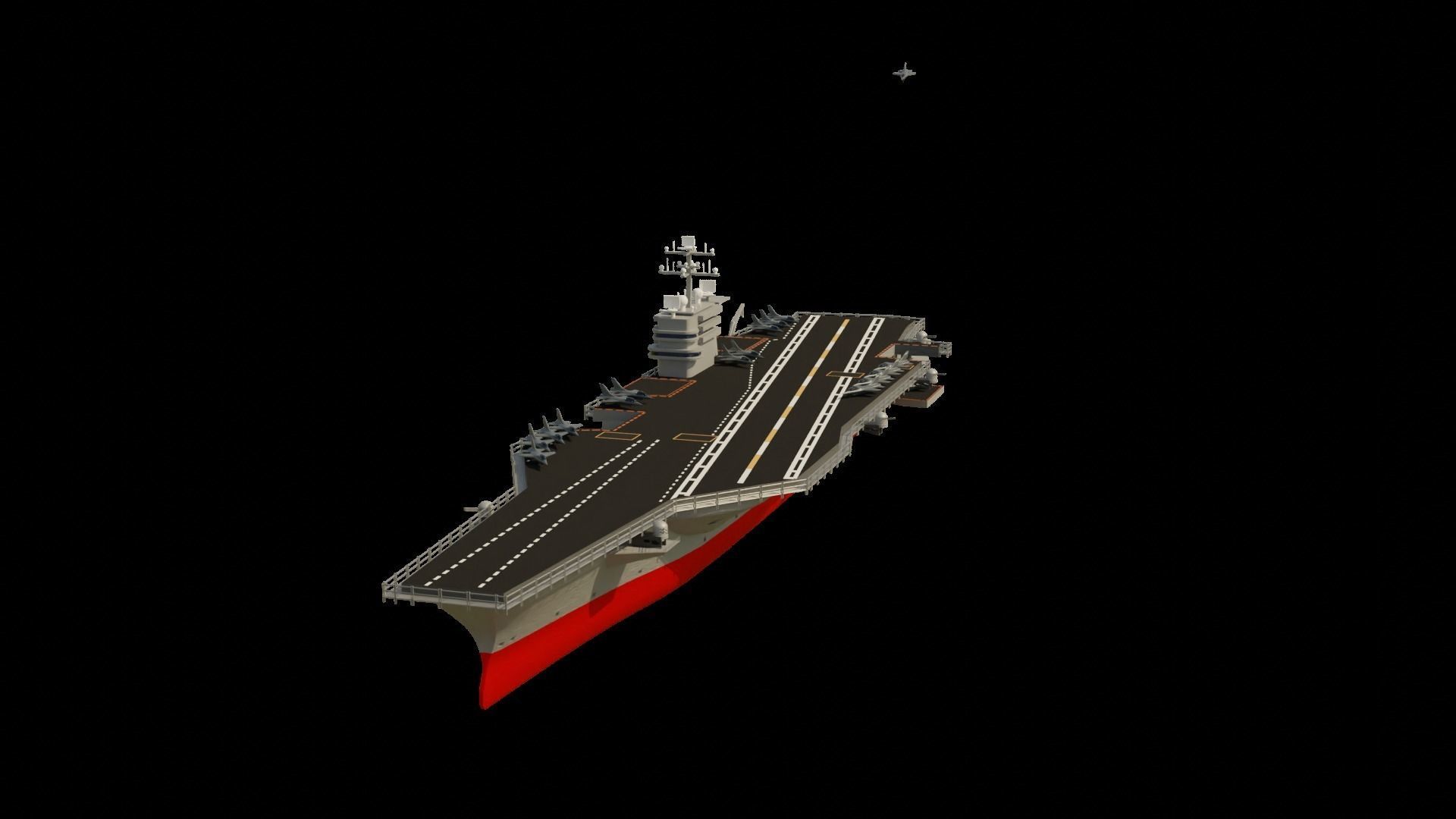 Aircraft Carrier Low-poly 3D model_13